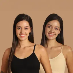 Friskers Black & Beige Non-Wired Full Coverage Everyday Bra - Pack of 2-image-95