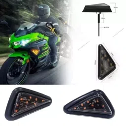 Auto Pearl Smoke Triangle LED Motorcycle Turn Signal Indicator Light Amber Compatible For Honda Vfr_1200F (Pack of 2) image 3