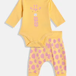 mothercare Infant Kids Printed Pure Cotton Bodysuit With Joggers image 1
