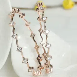 Priyaasi Rose Gold Classic Bangle - Set of 2-image-87