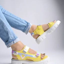 Shoetopia Women's Yellow Floater Sandals-picture-36