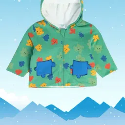 MINIKLUB Kids Green Printed Full Sleeves Jacket-picture-36