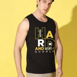 WOOSTRO Men Pack of 2 Typography Printed Round Neck Cotton Slim Fit Sports T-shirts image 3