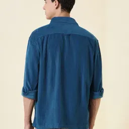 Allen Solly Blue Cotton Slim Fit Solid Shirt image 2