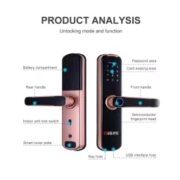 GOLENS X4 5 Ways Access Digital Smart Door Lock (Bronze) image 4