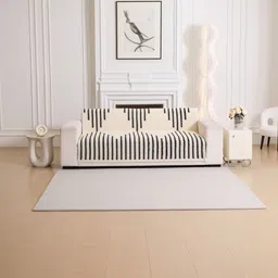 HOMETHREADS Black & Cream-Coloured Printed Sofa Cover image 4