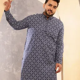 SOJANYA PLUS Floral Printed Mandarin Collar Straight Kurta-picture-11