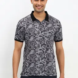 Allen Solly Men Floral Printed Polo Collar Cotton T-shirt-picture-38