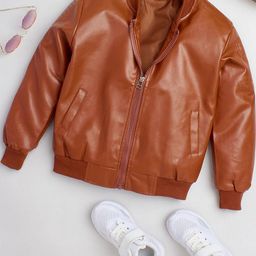 Hopscotch Boys Brown Leather Jacket-picture-0