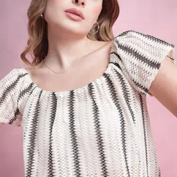 DressBerry Flutter Sleeve Crochet Boxy Top image 2