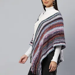 Pierre Carlo Striped Longline Poncho image 3