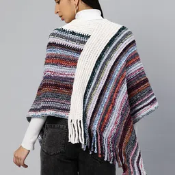 Pierre Carlo Striped Longline Poncho image 4