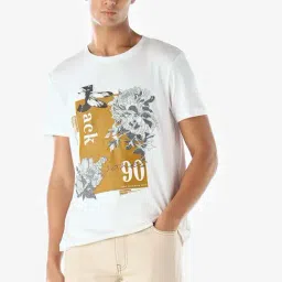 Jack & Jones White Cotton Regular Fit Printed T-Shirt-picture-20