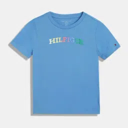 Tommy Hilfiger Kids Copenhagen Blue Printed Regular Fit T-Shirt-picture-38
