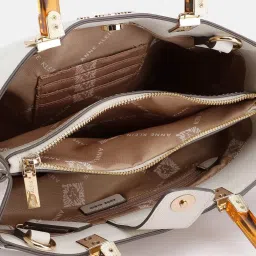 Anne Klein White Textured Handbag image 4