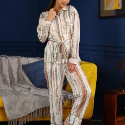 Dusk Attire White Wavy Affair Tie & Dye Co-ord Set image 4