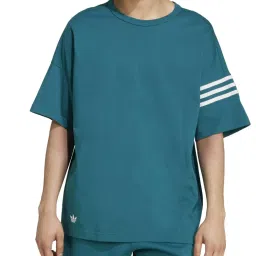 Adidas Originals Turquoise Blue Loose Fit Sports T-Shirt image 4