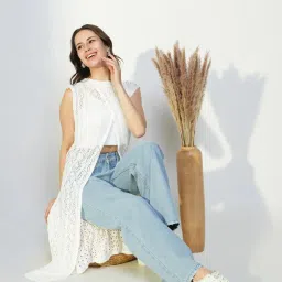 showoffff Showoff White Regular Fit Shrug image 4