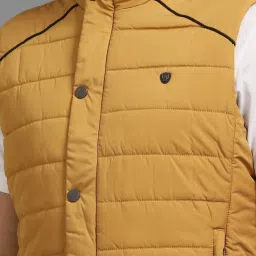 Louis Philippe Yellow Regular Fit Quilted Jacket image 4