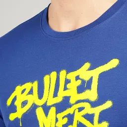 Royal Enfield Blue Cotton Blend Regular fit Printed T-Shirt image 4