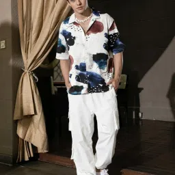 Campus Sutra White Regular Fit Printed Shirt image 4