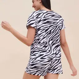 Sweet Dreams White Cotton Boxy Fit Printed Night Suit image 2