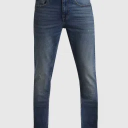 Jack & Jones Medium Blue Denim Cotton Regular Fit Jeans image 4
