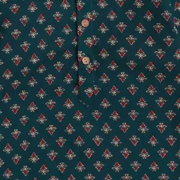 The Magic Wand Kids Navy & White Cotton Floral Print Full Sleeves Kurta Set image 4