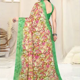 MIRCHI FASHION Green Printed Saree With Unstitched Blouse image 4
