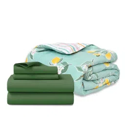 Haus & Kinder Citrus Breeze Green 200 TC Cotton & Polyester Bedding Set image 4