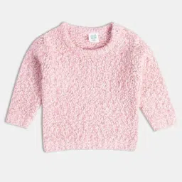 MINIKLUB Girls Pink Cotton Solid Full Sleeves Sweater-image-18