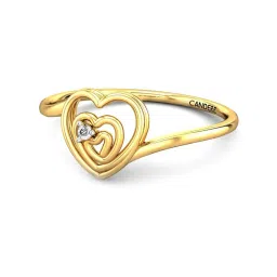 Candere by Kalyan Jewellers 14K Yellow Gold Heart Shape Diamond Ring For Women image 4