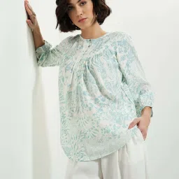 Akkriti by Pantaloons Blue Printed Tunic image 4