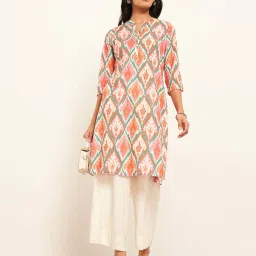 Rangmanch by Pantaloons Pink Printed Kurta image 4