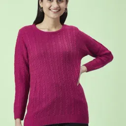 Honey by Pantaloons Pink Self Pattern Sweater-image-43