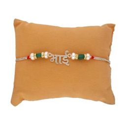 Sri Jagdamba Pearls 92.5 Sterling Silver Bhai Thread Rakhi-picture-41