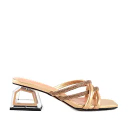 London Rag Women's Cut Out Diamante Gold Casual Sandals-image-41