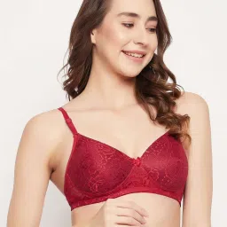 Clovia Maroon Printed Bra image 4
