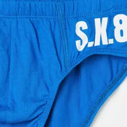 Fame Forever by Lifestyle Kids Blue & White Cotton Printed Briefs (Pack of 3) image 4