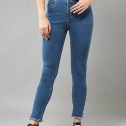 DOLCE CRUDO Blue Skinny Fit High Rise Jeans-picture-17