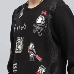 Monte Carlo Boys Black Cotton Blend Printed Sweatshirt image 4