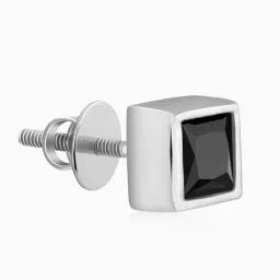 GIVA 925 Sterling Silver Square Onyx Stud for Men image 2
