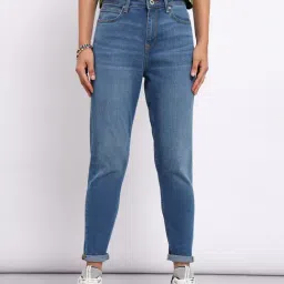 Lee Indigo Relaxed Fit High Rise Jeans-image-63
