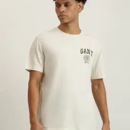 Gant Cream Cotton Regular fit T-Shirts-image-22