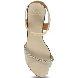 Carlton London Women's Beige Ankle Strap Sandals image 4