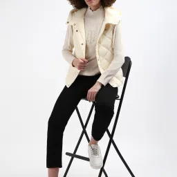 TOMMY HILFIGER Cream Regular Fit Puffer Jacket image 4