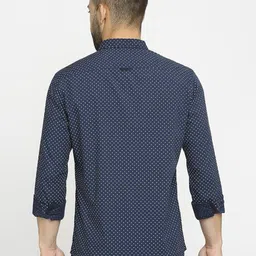 Basics Men Slim Fit Polka Dot Opaque Printed Casual Shirt image 5