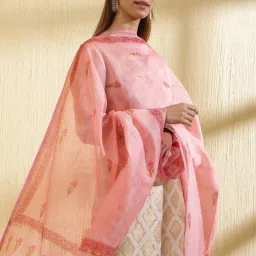 Fabindia Pink Woven Pattern Dupatta image 4