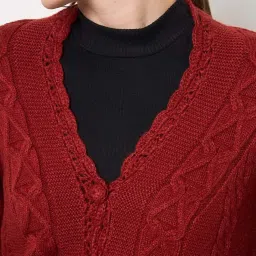 MADAME Red Embroidered Sweater image 4