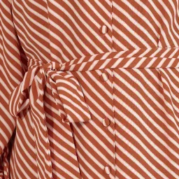 Styli Brown Polyester Flared Striped Dresses image 4